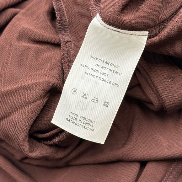 🆕 RAT & BOA 🧿 NWOT Rucci Long Sleeve Ruched Shirt Dress, Brown - Sz L - Picture 17 of 17